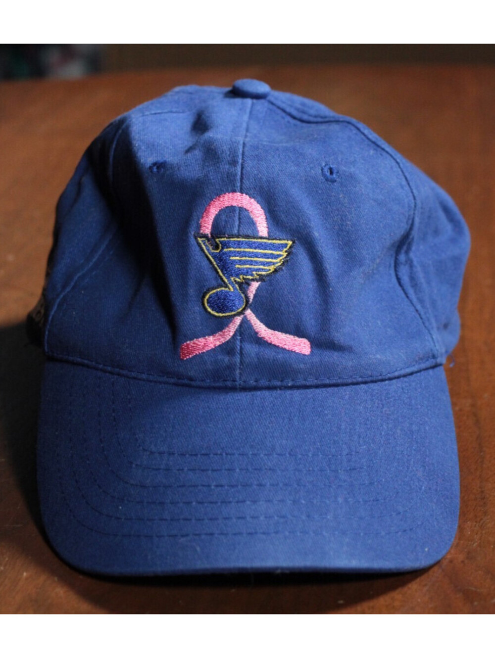 Vintage St. Louis Blues Breast Cancer Pink Ribbon Hat Cap NHL Hockey